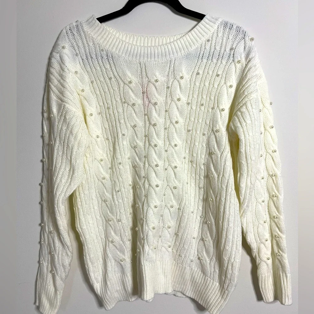NWT Joe fresh white Pearl sweater size M - Picture 1 of 6